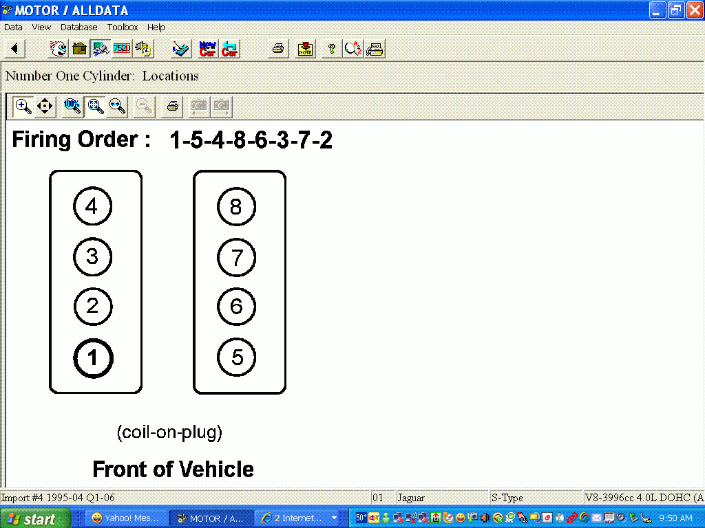 2001 Jaguar S Type 4 0 Lt Need Firing Order And Cylinder Arrangement