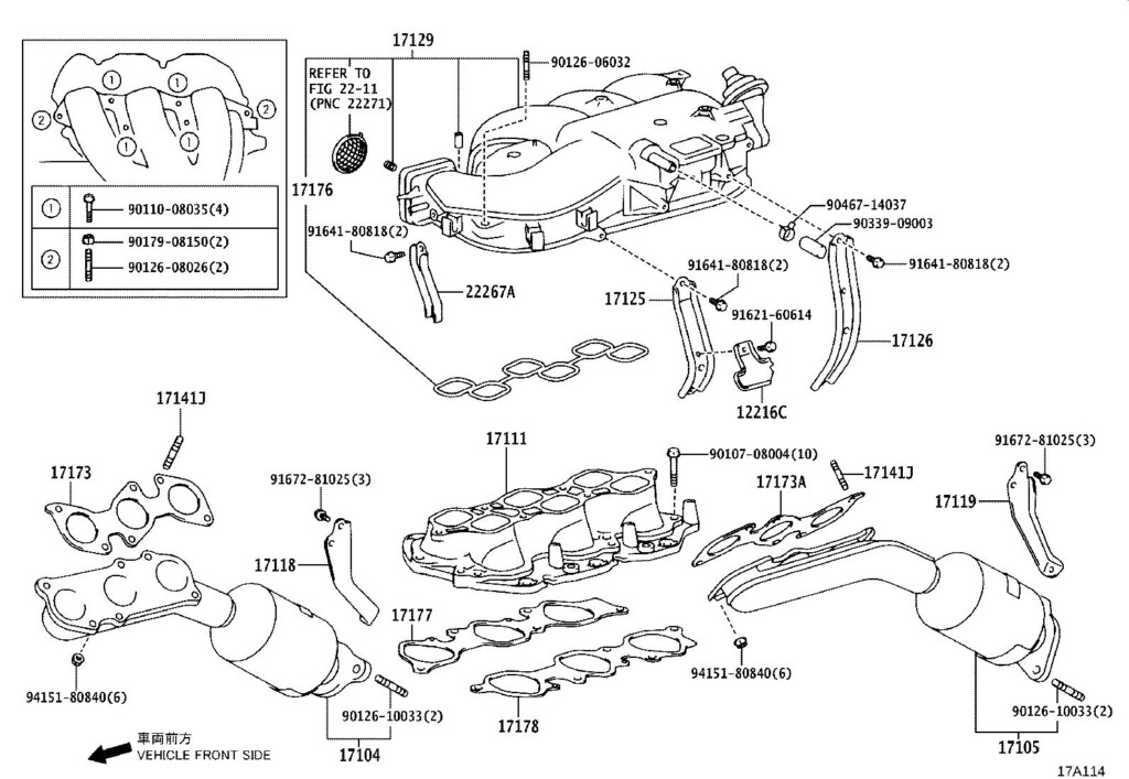 2006 Toyota 4Runner Engine Intake Manifold Exhaust 1712050020 