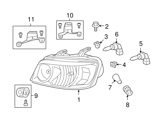 Genuine OEM Composite Headlamp Part 81170 48310 Fits 2006 2007 Toyota 