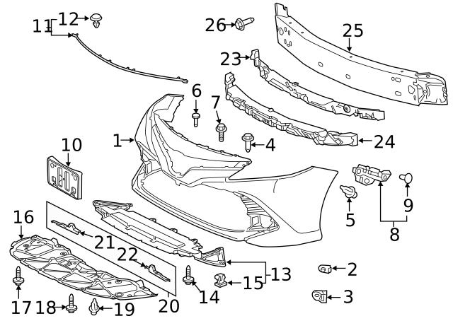 Genuine OEM Under Cover Part 51441 06290 Fits 2018 2020 Toyota Camry