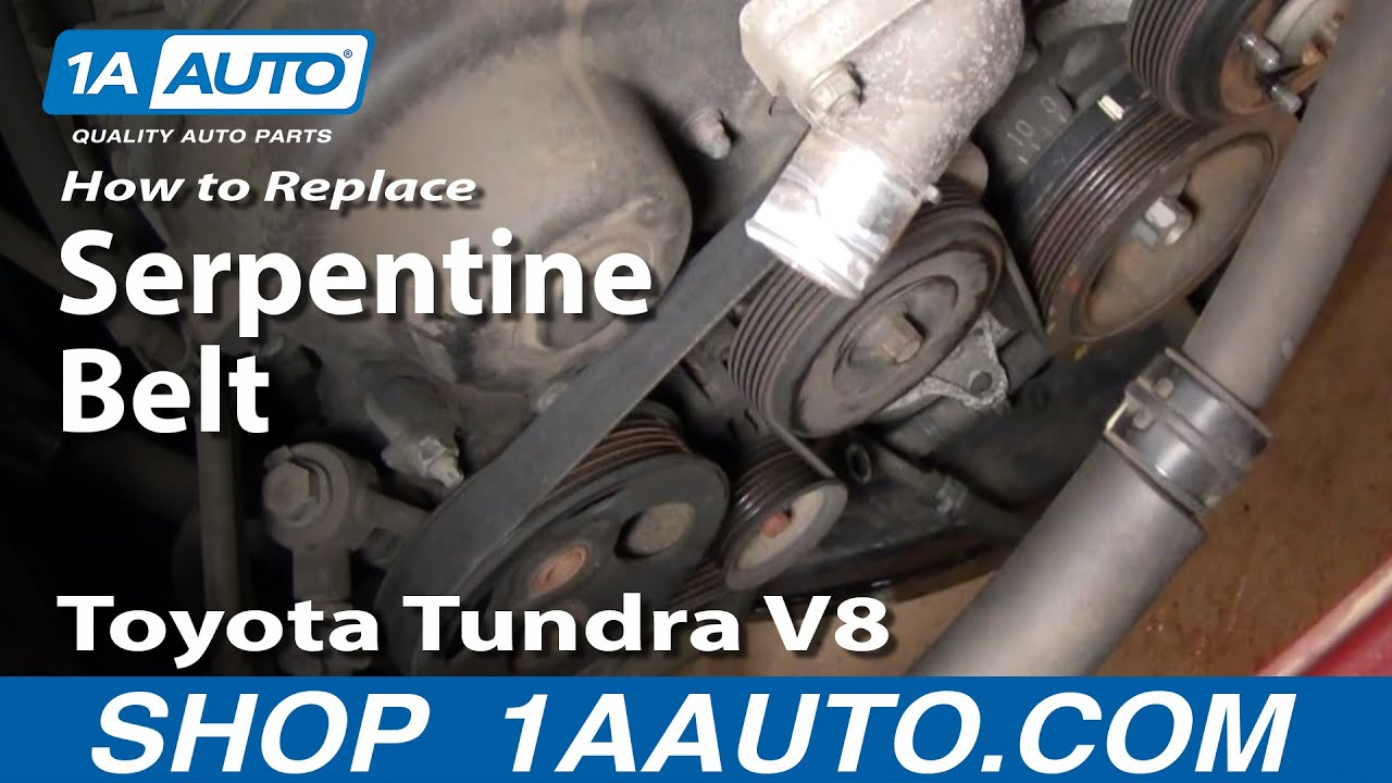 How To Replace Serpentine Belt 00 02 Toyota Tundra V8 1A Auto