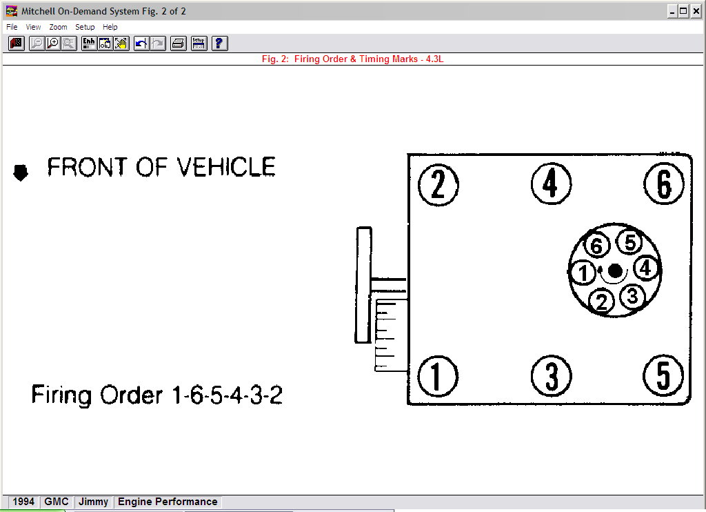 I Need To Know What The Firing Order Is For A 1994 GMC Jimmy 4 3 Vortec 