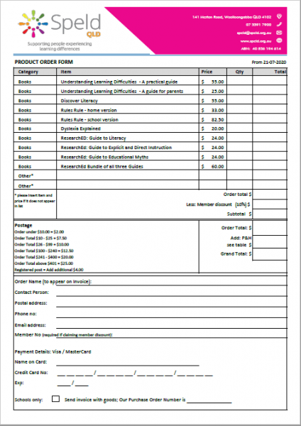 Order Form Order Form