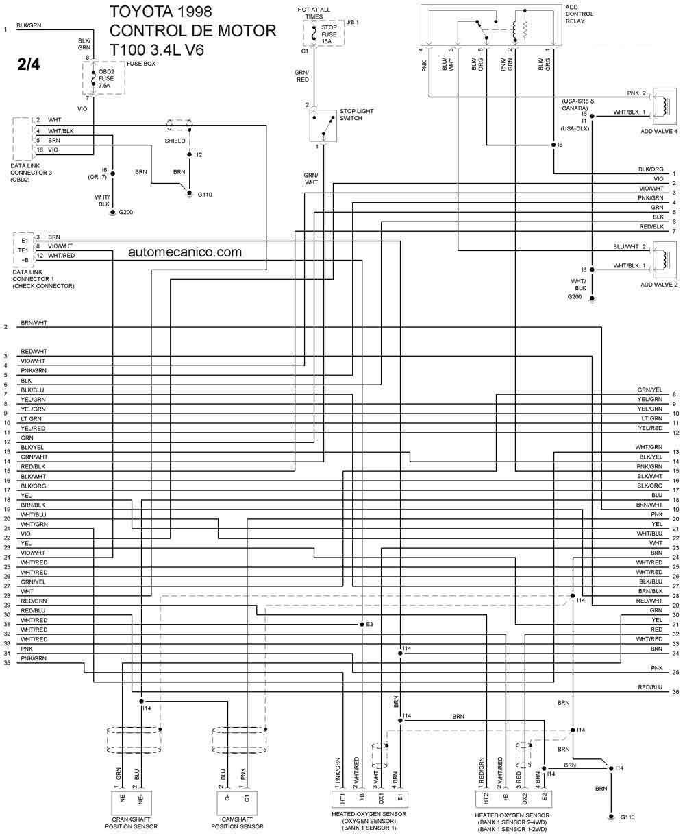 Toyota 1998 Diagramas Esquemas Graphics Vehiculos Motores 