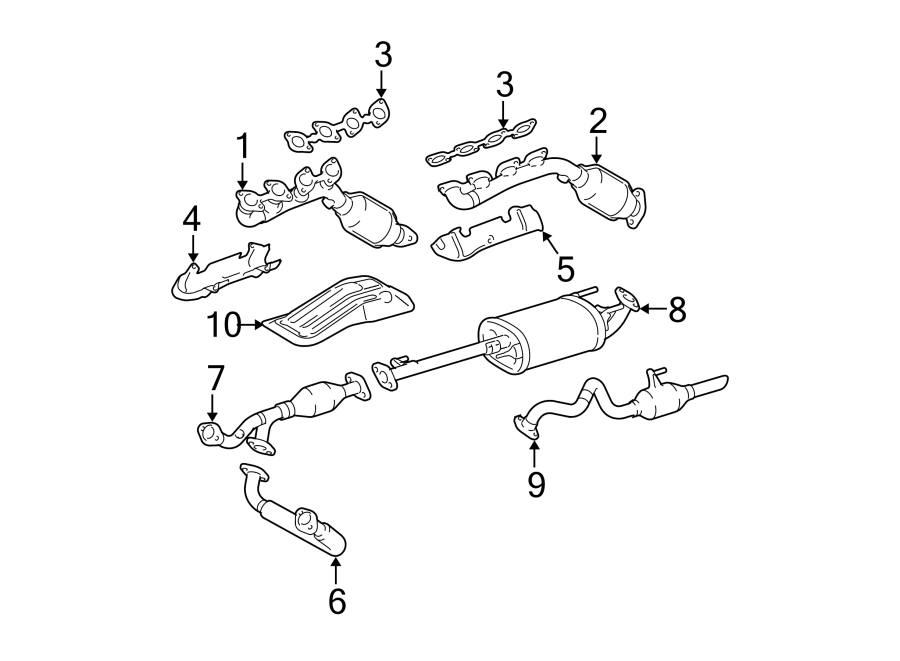 Toyota 4Runner Catalytic Converter Front 2003 04 4 Runner 8 