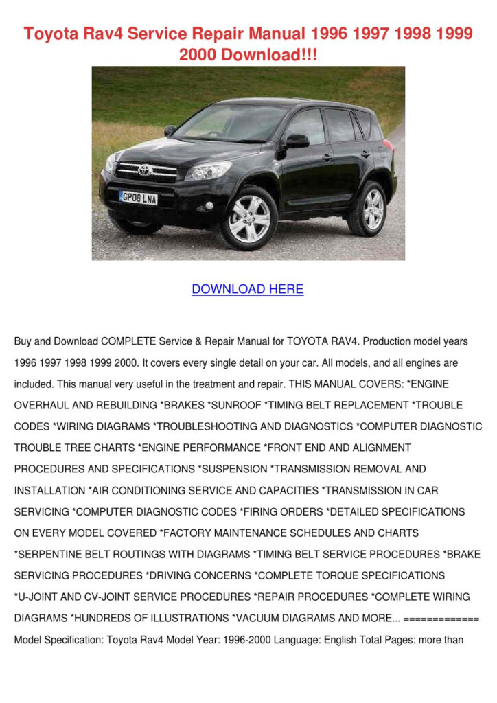 Toyota Rav4 Service Repair Manual 1996 1997 1 By JessGriffis Issuu