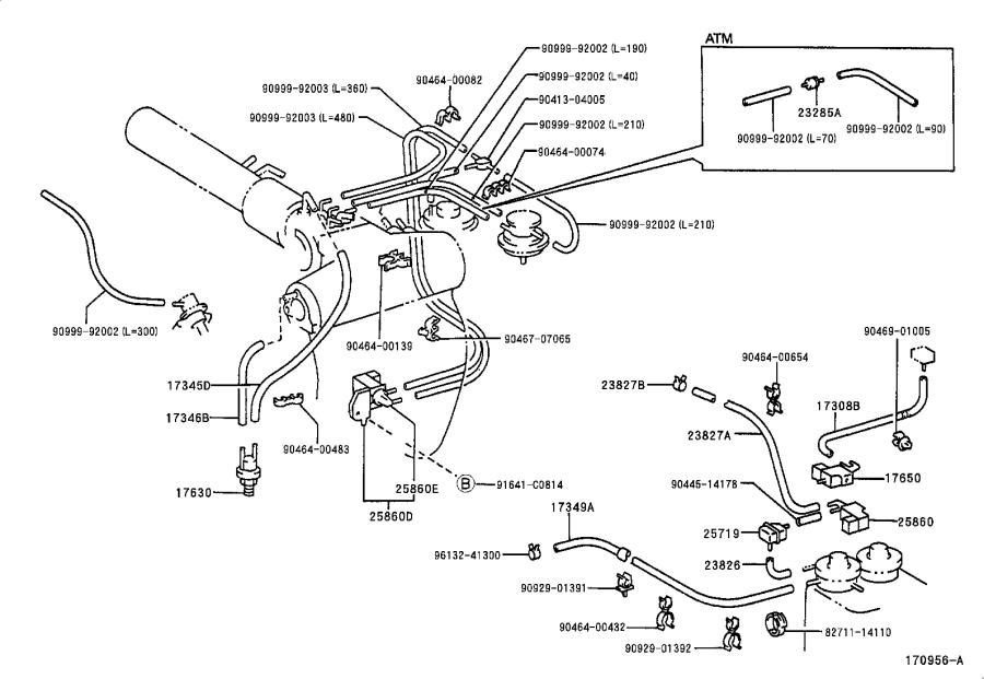 Toyota T100 Hose Fuel Vapor Engine 9532607019 Stevens Creek 