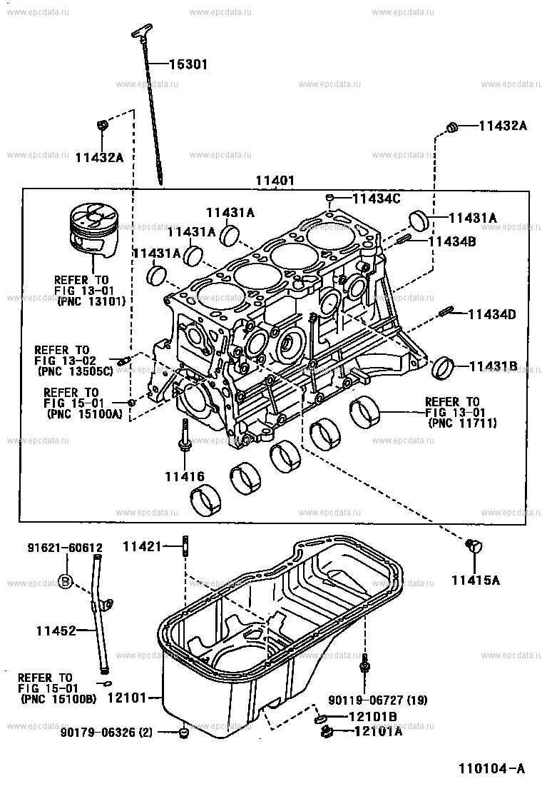 Cylinder Block For Toyota Corolla AE110 Genuine Parts